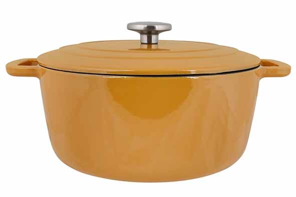 cosy & trendy FONTESTIC KOOKPOT AMBER GOLD D28XH13CM G IETIJZER MET DEKSEL