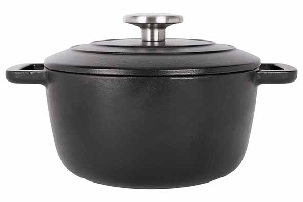 cosy & trendy FONTESTIC KOOKPOT BLACK D20XH10 5CM 2 7L GIETIJZER MET DEKSEL