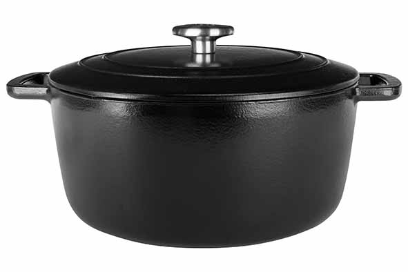 cosy & trendy FONTESTIC KOOKPOT BLACK D24XH11 6CM 4.6L GIETIJZER MET DEKSEL