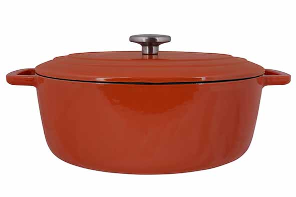 Cosy & Trendy FONTESTIC KOOKPOT ROEST 31X24XH12CM OVAA L GIETIJZER MET DEKSEL