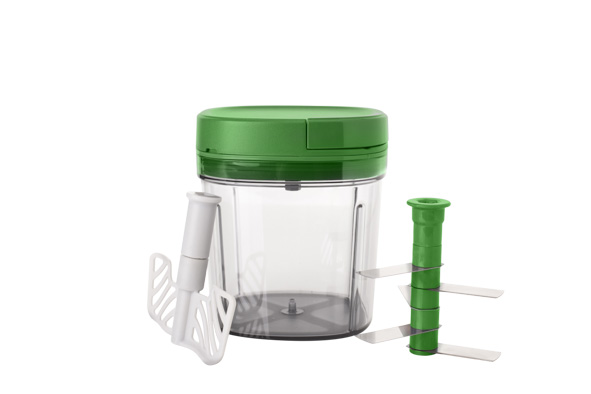 cosy & trendy FRESCO MULTIHAKKER GROEN 0 9L D11 5 X12 7CM MET KLOPPER EN DEKSEL ON THE GO