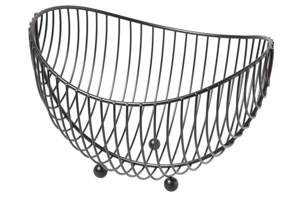 Cosy & Trendy FRUITMAND ZWART 25 2X22XH17 5CM OVAAL CH ROOM