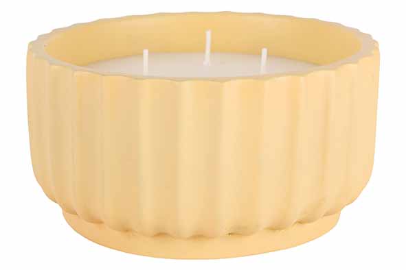 cosy & trendy GEURKAARS 3 WICKS GEEL 14X14XH7 5CM CEMENT 25H