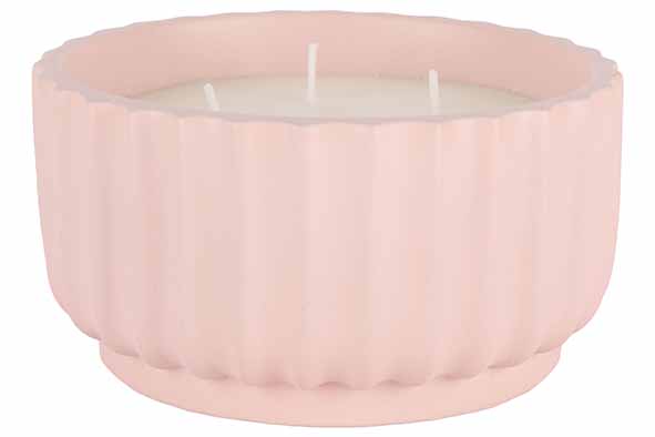 Cosy & Trendy GEURKAARS 3 WICKS LICHTROZE 14X14XH7 5CM CEMENT 25H