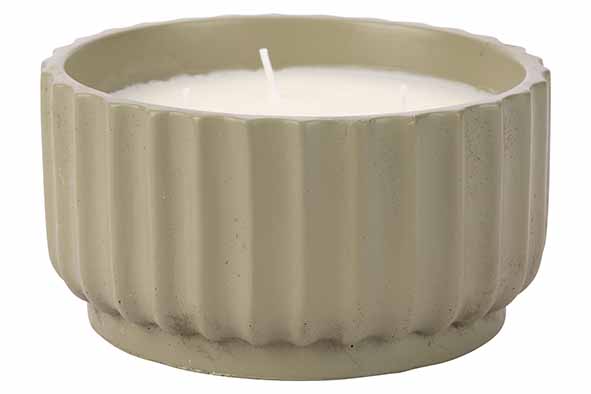 Cosy & Trendy GEURKAARS 3 WICKS OLIJFGROEN 14X14XH7 5C M CEMENT 25H