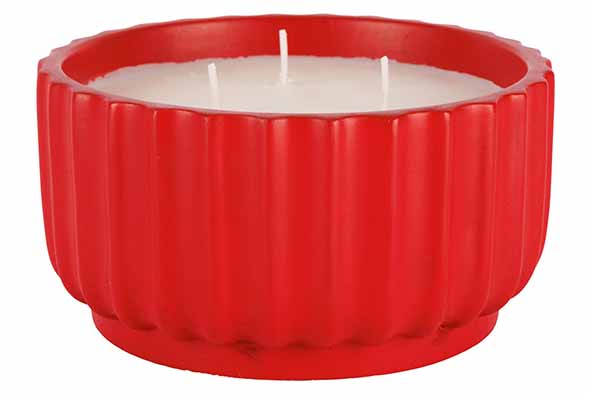 cosy & trendy GEURKAARS 3 WICKS ROOD 14X14XH7 5CM ROND 25H CEMENT