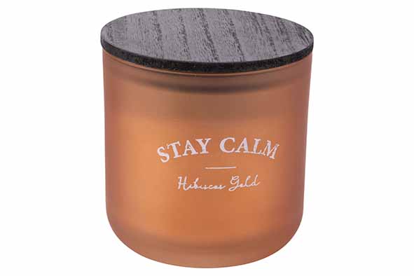 cosy & trendy GEURKAARS HIBICUS GOLD ORANJE 10X10XH10C M GLAS 20H