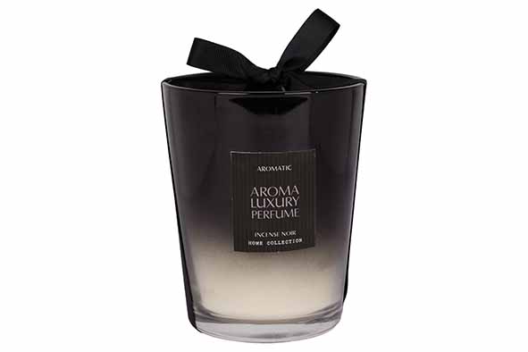cosy & trendy GEURKAARS INTENSE NOIR 540G ZWART 11X11X H11CM GLAS 85H 1WICK 85H
