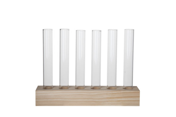 cosy & trendy GLAASJES S6 MET HOUTEN STAANDER D2 5XH14CM