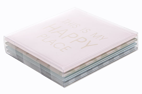 cosy & trendy GLASONDERZETTER HAPPY GEO SET4 GLAS 10CM IN PVC BOX