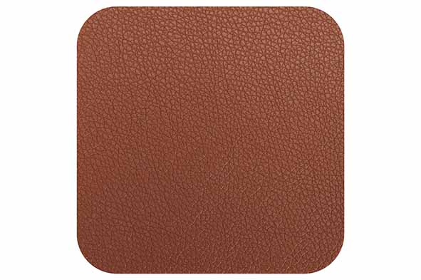 cosy & trendy GLASONDERZETTER LEATHER BRUIN SET 4 10X10CM
