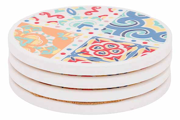 Cosy & Trendy GLASONDERZETTER ROND D10CM SET4 STONEWARE