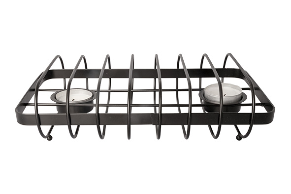 cosy & trendy GOURMET WARMER ZWART MET TWEE FLEX KAARS HOUDERS 24 7X14 1XH6CM