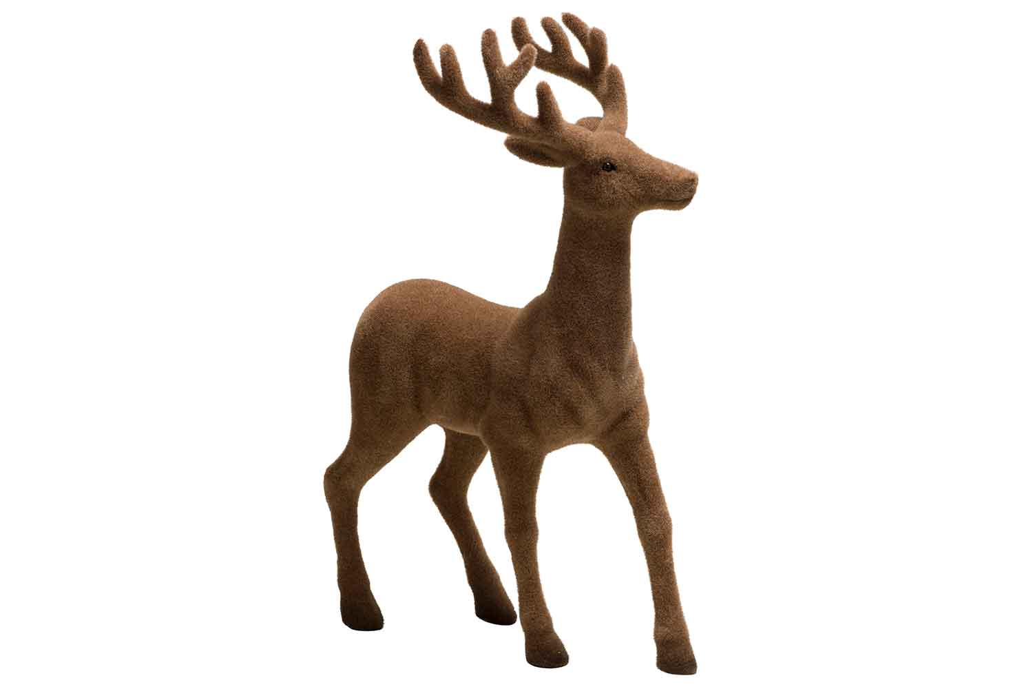 cosy & trendy HERT FLOCKED BRUIN 30X15XH45CM KUNSTSTOF