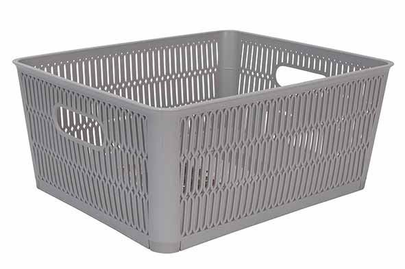 cosy & trendy HOZON OPBERGMAND GRIJS 5 8L STAPELBAA R & NESTBAAR 23X28 2XH12CM