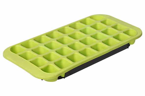 cosy & trendy IJSBLOKHOUDER 32ST SILICONE GROEN MET ZWARTE BASIS