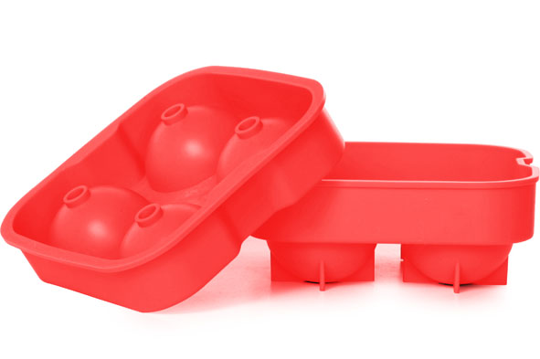 cosy & trendy IJSBLOKHOUDER BALLEN ROOD 4ST D4.5CM SILICONE