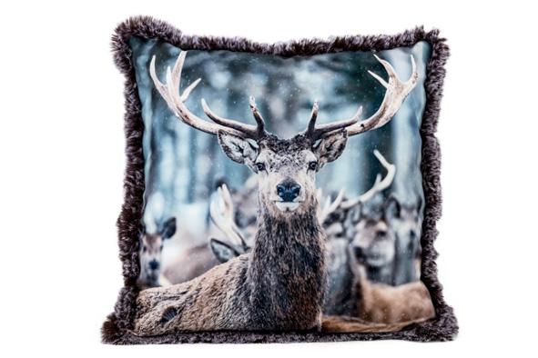 Cosy & Trendy KUSSEN DEER BRUIN 45X45XH10CM POLYESTER