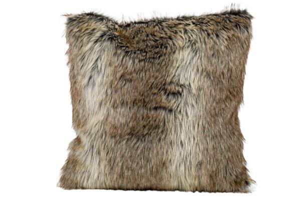 cosy & trendy KUSSEN FAUX FUR BRUIN 45X45XH10CM POLYES TER