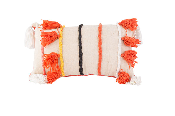 cosy & trendy KUSSEN FLOSH ORANGE BEIGE 50X7 5XH30CM T EXTIEL