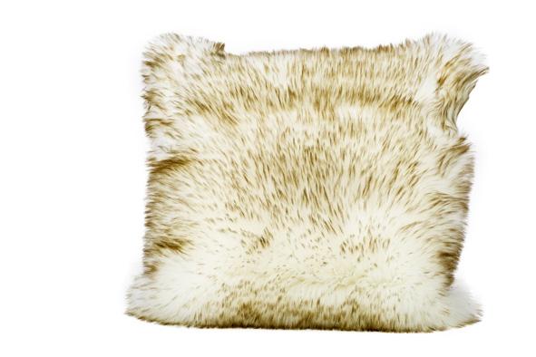 Cosy & Trendy KUSSEN LONG FAUX FUR BROWNWASH WIT 45X45 XH10CM POLYESTER
