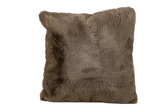 Cosy & Trendy KUSSEN THICK FAUX RABBIT FUR TAUPE 45X45 CM POLYESTER
