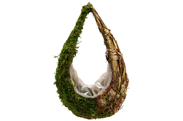 cosy & trendy MAND DROP RATTAN-GRASS NATUUR 24X17XH38 CM LANGWERPIG