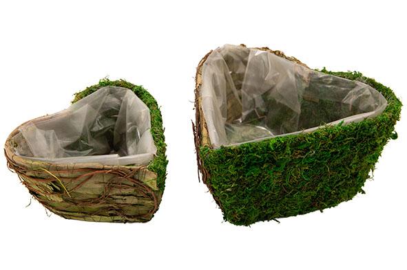 Cosy & Trendy MAND SET2 RATTAN-GRASS 16X16X9CM NATUUR 23X23XH11CM HART