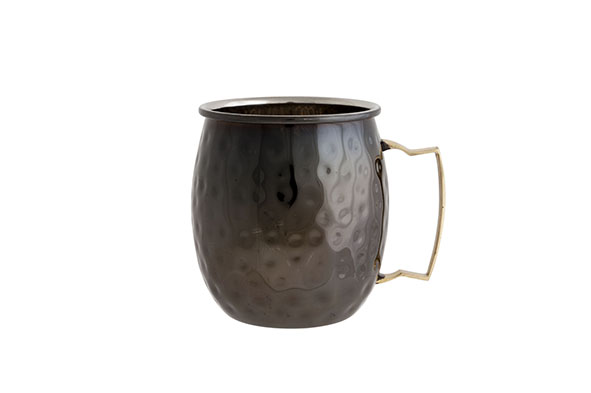 cosy & trendy MOSCOW MUG 45CL D8 5XH10CM ZWART GEHAMERD