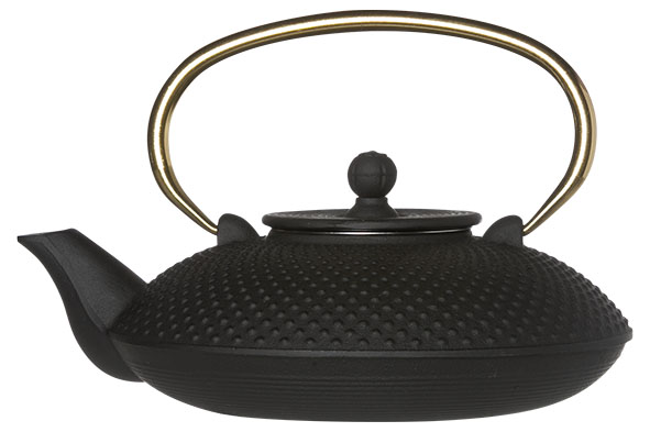 Cosy & Trendy NARA THEEPOT 0.8L MAT ZWART HANDVAT GOUD