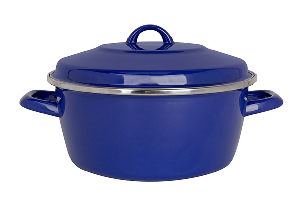 cosy & trendy NONNA KOOKPOT BLAUW D24CM 4.4L H:11CM GEEMAILLEERD STAAL