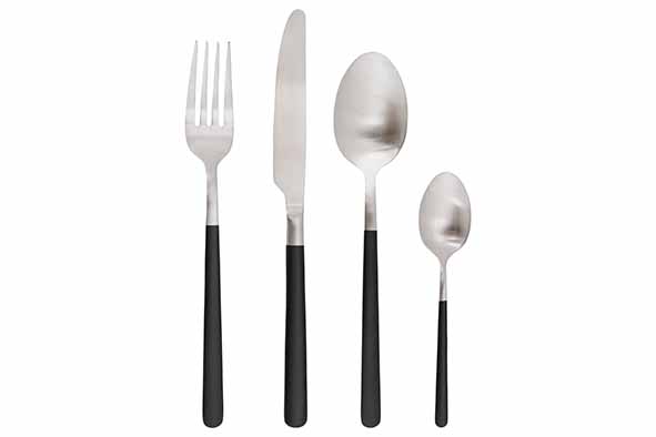 cosy & trendy OLIVIA BESTEKSET 16PCS BRUSHED-BLACK 18/0