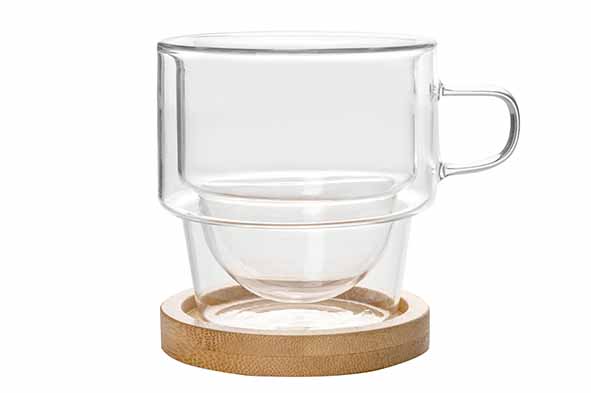 cosy & trendy OMAGIO CAFE CLASSICO 180ML M/ONDERZET S2 D8.4XH8.4CM DUBBELWANDIG - BOROSILICAAT