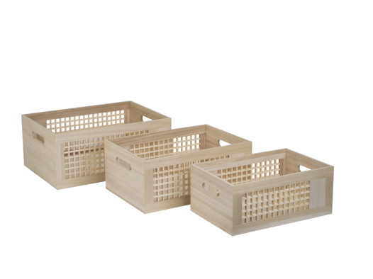 cosy & trendy OPBERGBOX SET3 PLN HOUT 35X25XH15 - 32X2 2XH13 - 29X19XH12CM