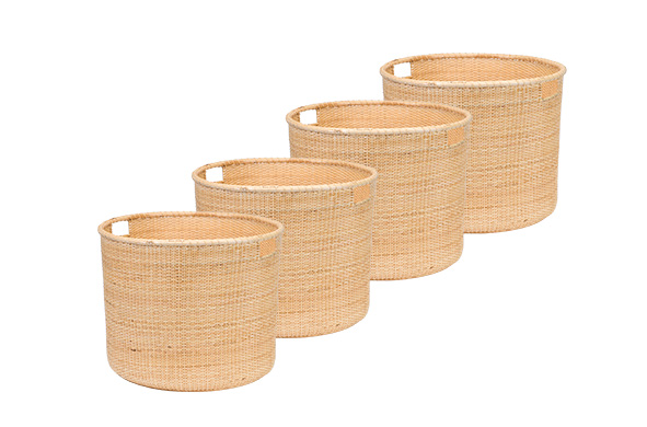 cosy & trendy OPBERGMAND SET4 RIET 37X25 5XH19 5CM 41X29X20.5CM 45.5X33X22CM 49.5X37X23CM