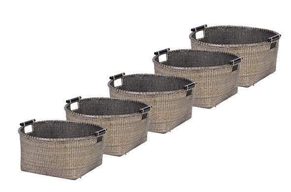 cosy & trendy OPBERGMAND SET5 RIET D31XH20CM D37XH22CM D43XH23CM D47XH23CM D50XH24.5CM