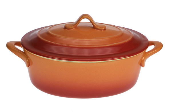 cosy & trendy ORANGE OVENSCHOTEL MET DEKSEL 0 5L 16 5X 13XH6CM OVAAL