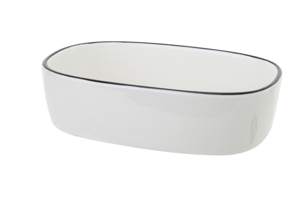 cosy & trendy OVENSCHOTEL LASAGNE 20X15XH5 2CM WIT MET ZWARTE RAND