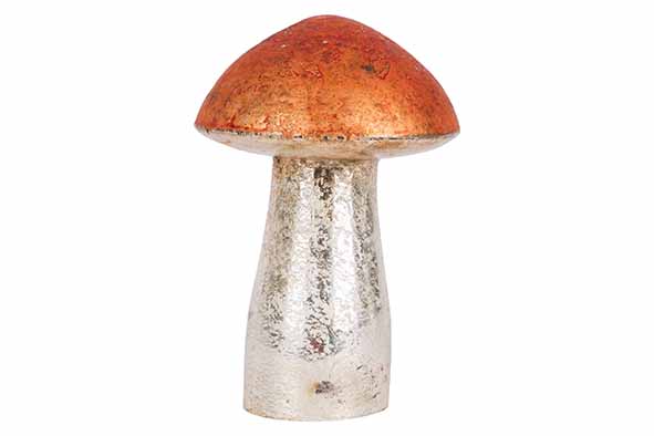 cosy & trendy PADDENSTOEL ANTIQUE GOLD KOPER 7X7XH10CM GLAS