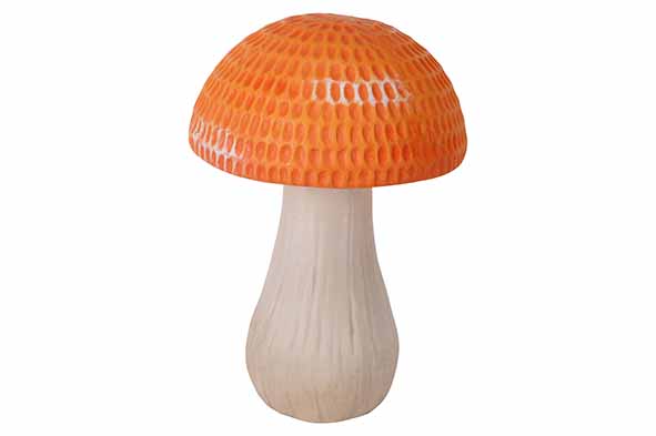 cosy & trendy PADDENSTOEL BICOLOR ORANJE 16 5X16XH23 5 CM LANGWERPIG POLYRESIN