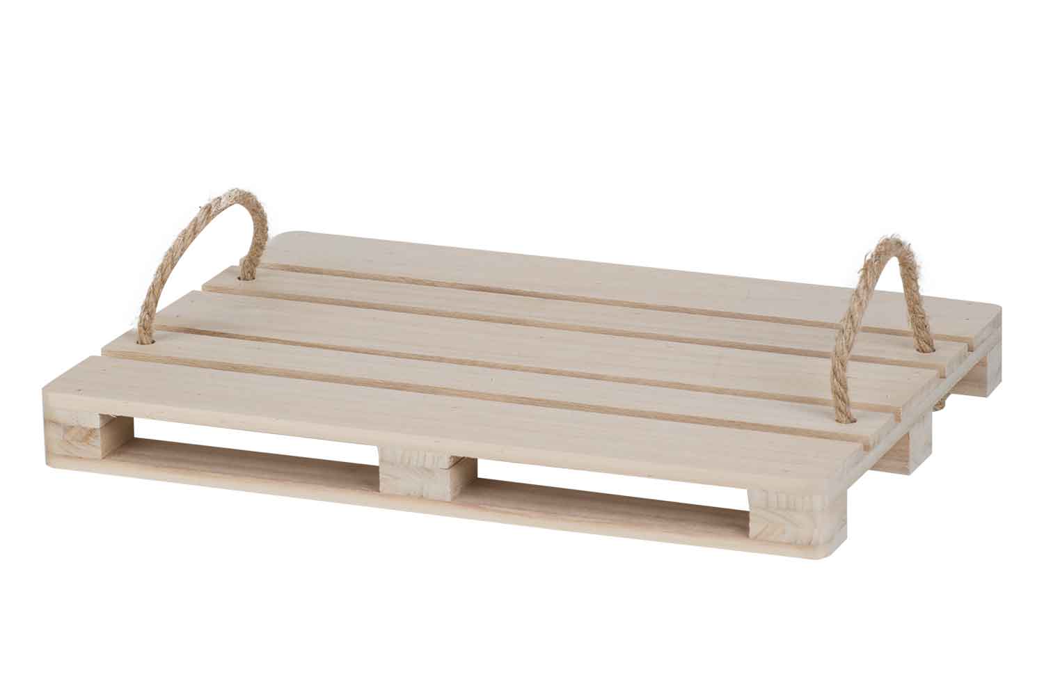 cosy & trendy PALLET PLN HOUT 40X30XH3 5CM RECHTHOEK 2XHANDVAT TOUW