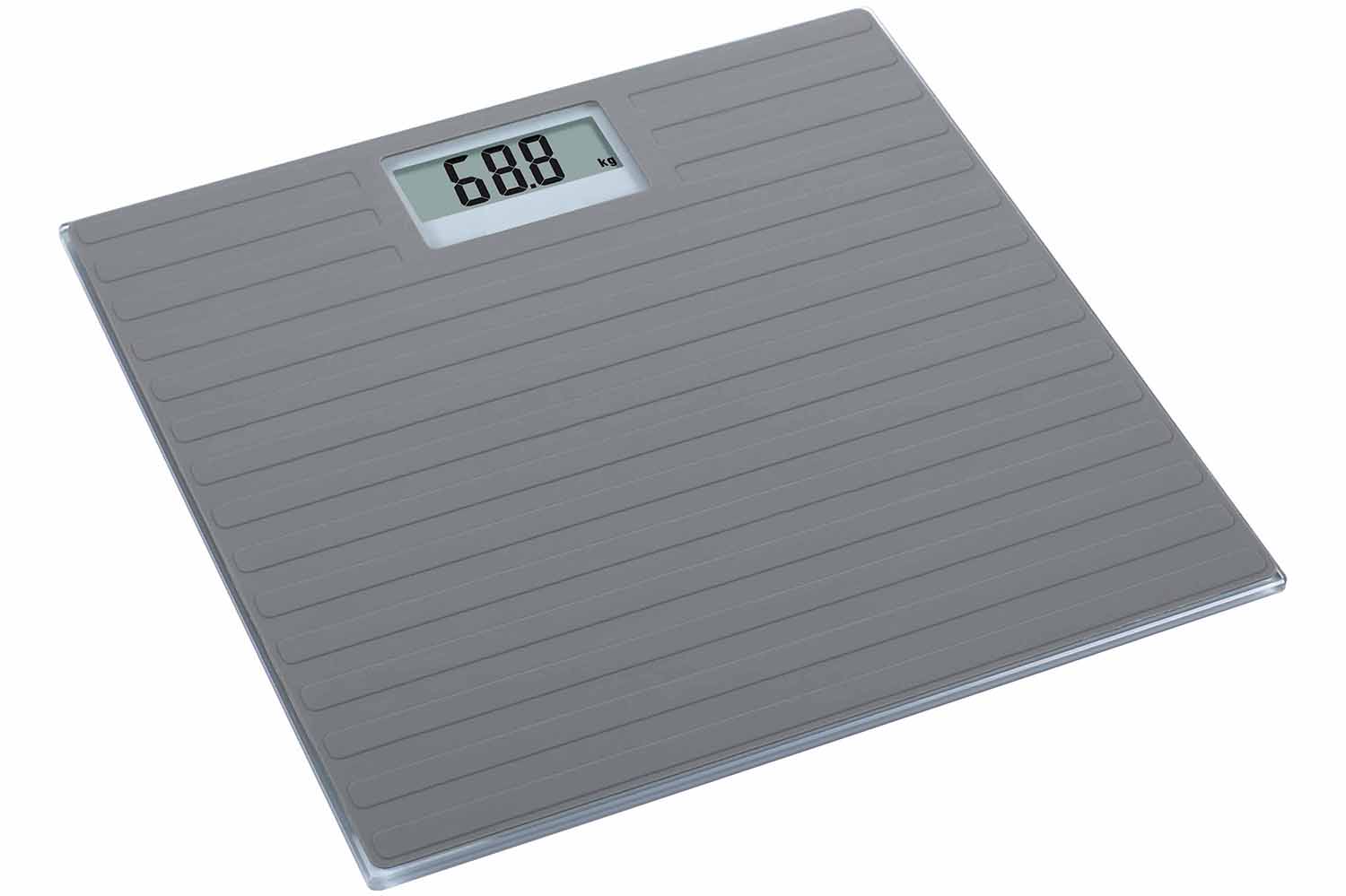 cosy & trendy PERSONENWEEGSCHAAL DONKERGRIJS 30 2X30 2 XH1 2CM VIERKANT GLAS MAX150KG 1X3V INC