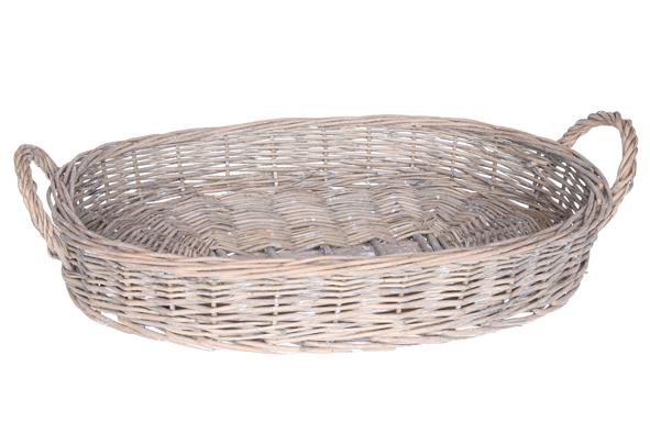 Cosy & Trendy PHOENIX MAND LAAG GRIJS 48X33XH8CM OVAAL WILLOW