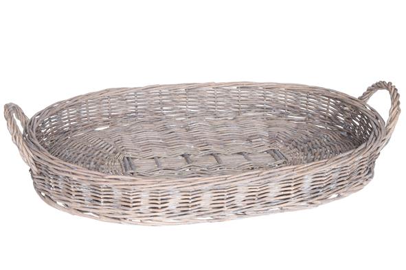 cosy & trendy PHOENIX MAND LAAG GRIJS 59X37XH8CM OVAAL WILLOW