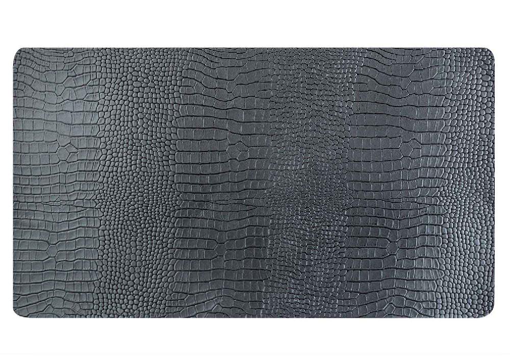 cosy & trendy PLACEMAT LEDER RECYCLED ZWART 43X30CM RECHTHOEK-CROCCO LOOK