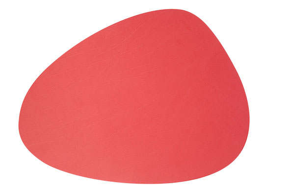 cosy & trendy PLACEMAT LEDER ROOD EI-VORMIG ORGANISCH 41X30CM