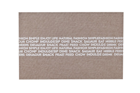 cosy & trendy PLACEMAT POLYLINEN BRUIN-PRINT WIT TEKST 45X30CM