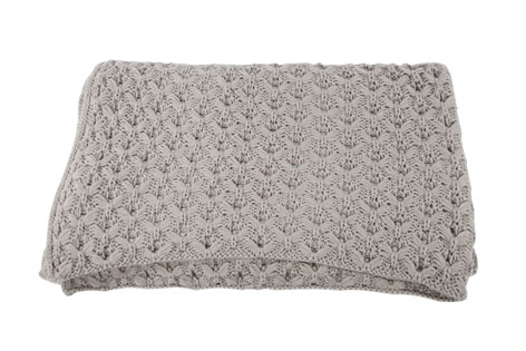 Cosy & Trendy PLAID GEBREID GRIJS TEXTIEL 127X152CM ACRYLIC