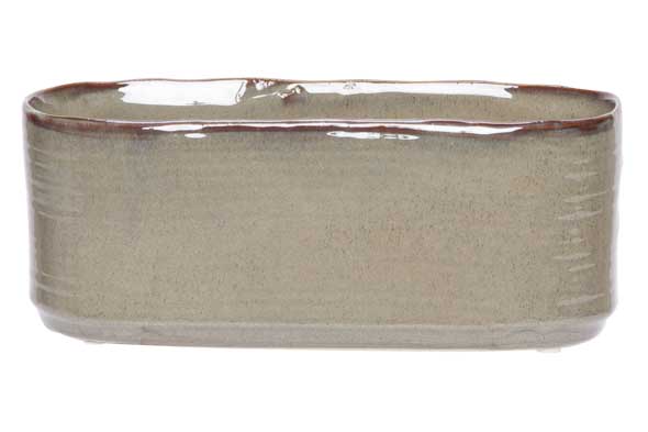 cosy & trendy PLANTENBAK GREEN BRUIN 25X11XH10CM OVAAL AARDEWERK