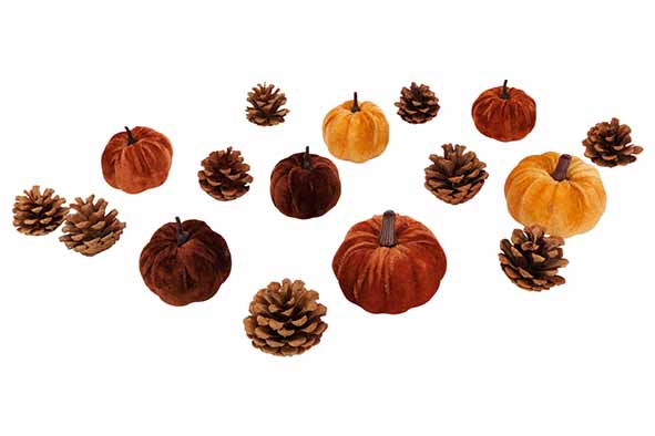 cosy & trendy POMPOEN MIX WITH CONES BRUIN 20X20XH12CM